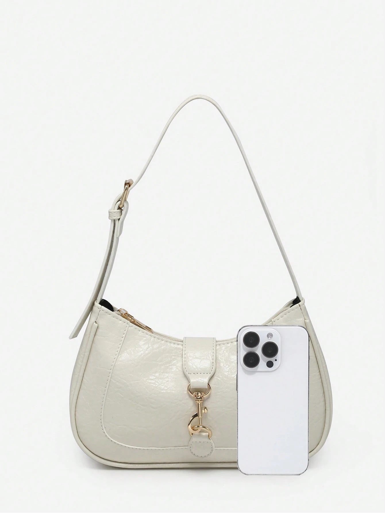 Novachic, 1 peça Bolsa em formato de Meia Lua Retrô Minimalista com Gancho Decorativo e Alça de Ombro Ajustável, Adequada para Data, Passeio, Festa
