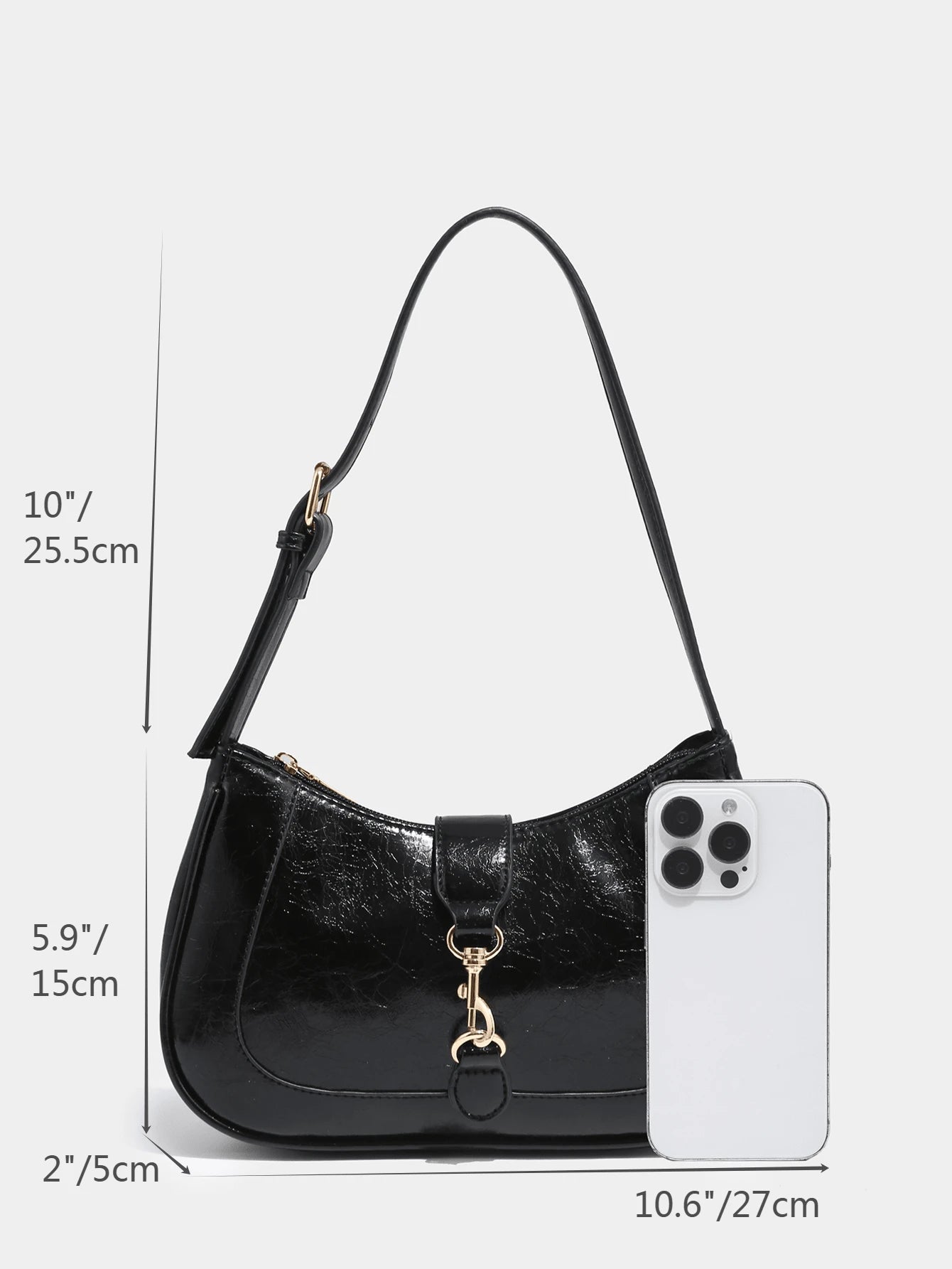 Novachic, 1 peça Bolsa em formato de Meia Lua Retrô Minimalista com Gancho Decorativo e Alça de Ombro Ajustável, Adequada para Data, Passeio, Festa