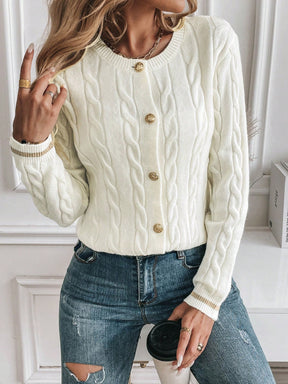 SHEIN LUNE Cardigan Casual Simples Feminino, 