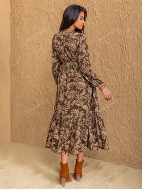Rusttydustty Vestido Floral Boêmio Feminino com 