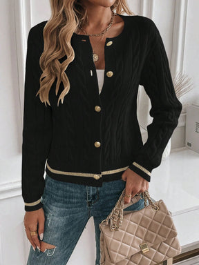 SHEIN LUNE Cardigan Casual Simples Feminino, 