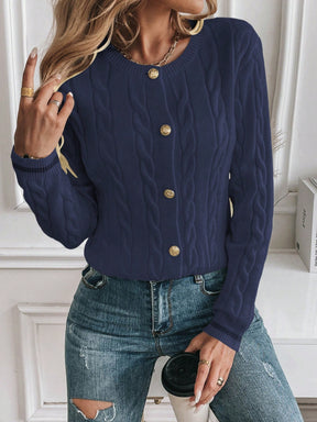 SHEIN LUNE Cardigan Casual Simples Feminino, 