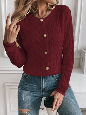 SHEIN LUNE Cardigan Casual Simples Feminino, 