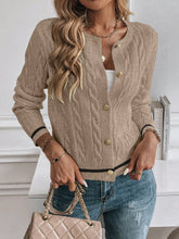 EMERY ROSE Cardigan Casual Versátil Feminino com Listras Colorblock