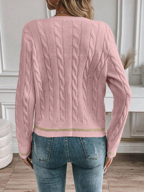 EMERY ROSE Cardigan Casual Versátil Feminino com Listras Colorblock