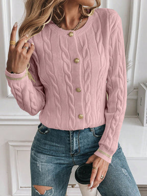 EMERY ROSE Cardigan Casual Versátil Feminino com Listras Colorblock