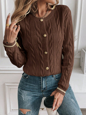 SHEIN LUNE Cardigan Casual Simples Feminino, 