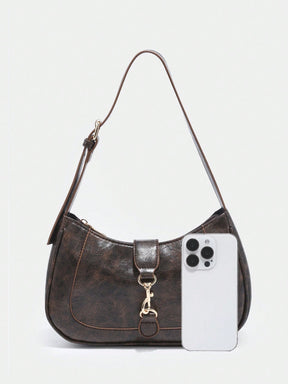 Novachic, 1 peça Bolsa em formato de Meia Lua Retrô Minimalista com Gancho Decorativo e Alça de Ombro Ajustável, Adequada para Data, Passeio, Festa