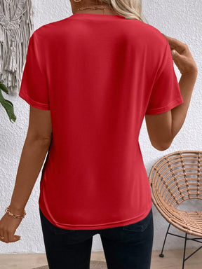 EMERY ROSE Camiseta Casual Versátil Feminina de Manga Curta, Gola Redonda, de Cor Sólida