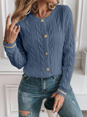 EMERY ROSE Cardigan Casual Versátil Feminino com Listras Colorblock