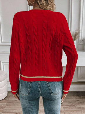 EMERY ROSE Cardigan Casual Versátil Feminino com Listras Colorblock