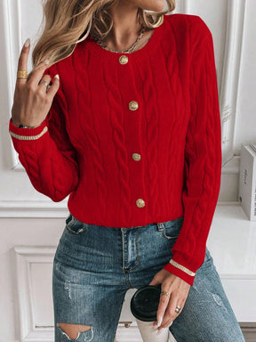 EMERY ROSE Cardigan Casual Versátil Feminino com Listras Colorblock