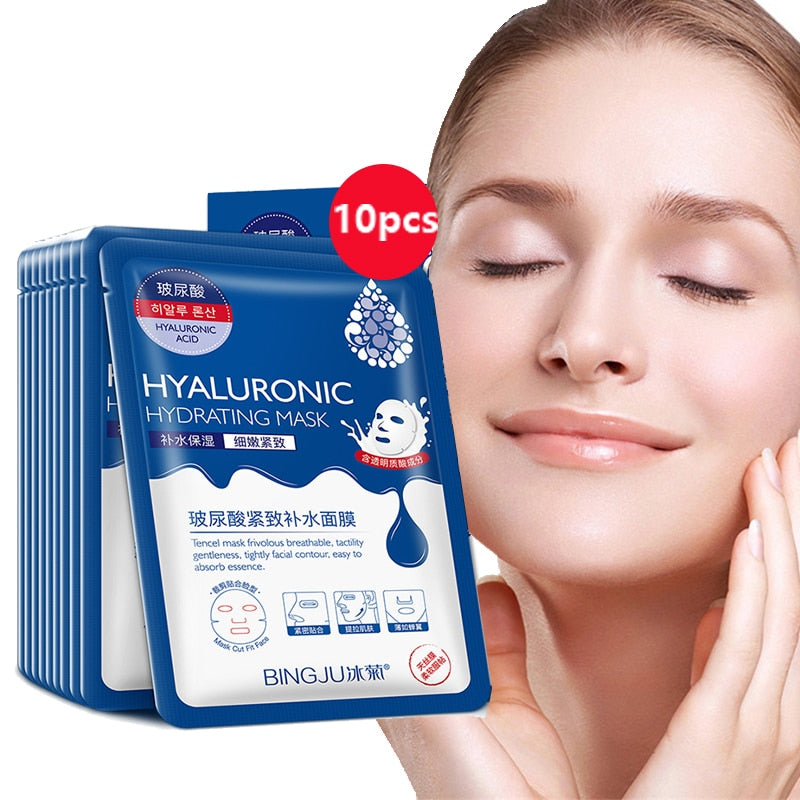 Máscara facial- ácido hialurônico.